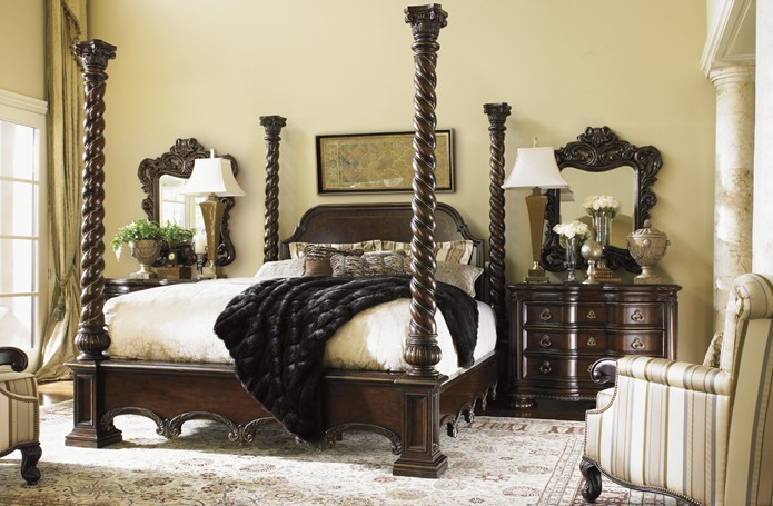 Интерьер спальни в колониальном стиле