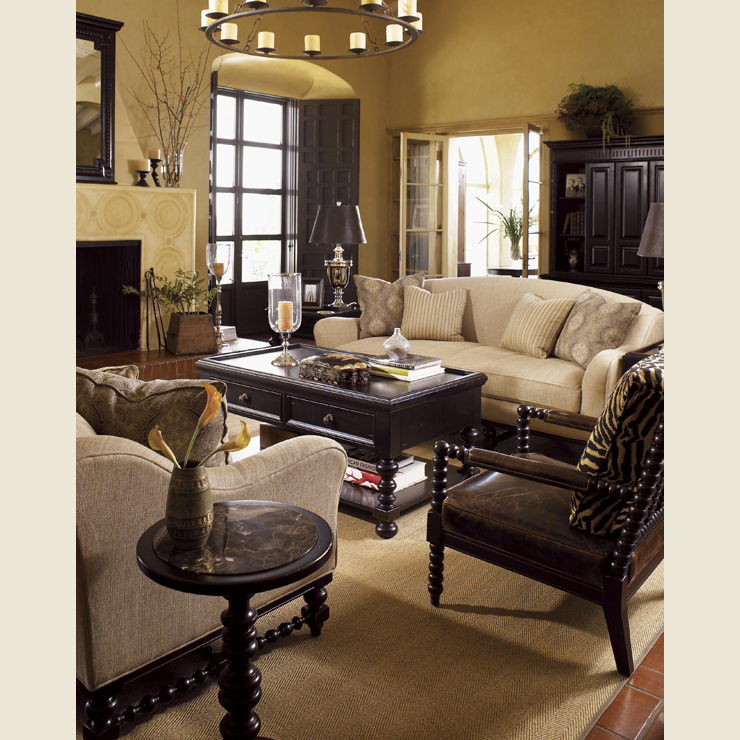 Фото Стол кофейный/журнальный - стиль Колониальный - Для гостиной - Купить в Интернет-магазине