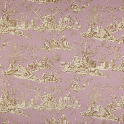 Фото Ткань портьерная с рисунком - Туаль - стиль Английский - Розовая - Купить в Интернет-магазине