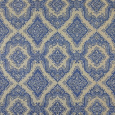 Фото Ткань портьерная с рисунком - Дамаск - стиль Европейский - Синий - Купить в Интернет-магазине
