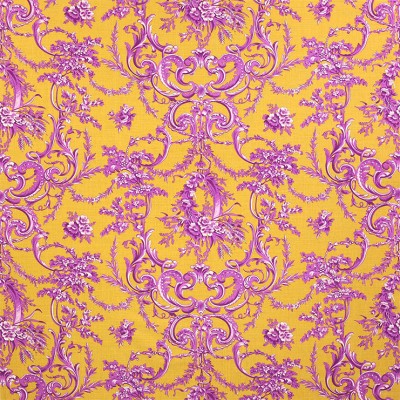 Фото Ткань портьерная с рисунком - Дамаск - стиль Английский - Желтый - Купить в Интернет-магазине