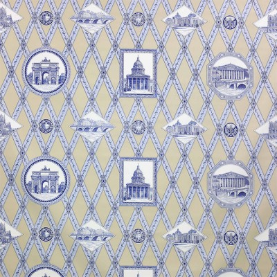 Фото Ткань портьерная с рисунком - Крупный декор - стиль Английский - Бежевый - Купить в Интернет-магазине