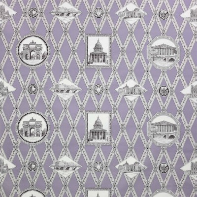 Фото Ткань портьерная с рисунком - Крупный декор - стиль Английский - Фиолетовый - Купить в Интернет-магазине