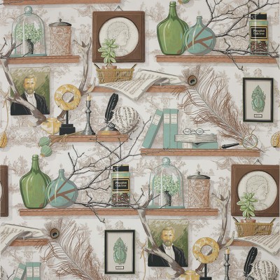 Фото Ткань портьерная с рисунком - Крупный декор - стиль Английский - Белый - Купить в Интернет-магазине