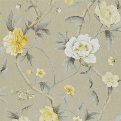 Фото Обои с рисунком - Цветы - стиль Английская классика - Серебристые - Купить в Интернет-магазине