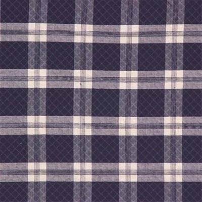 Фото Ткань портьерная с рисунком - Клетка - стиль Английский - Синяя - Купить в Интернет-магазине