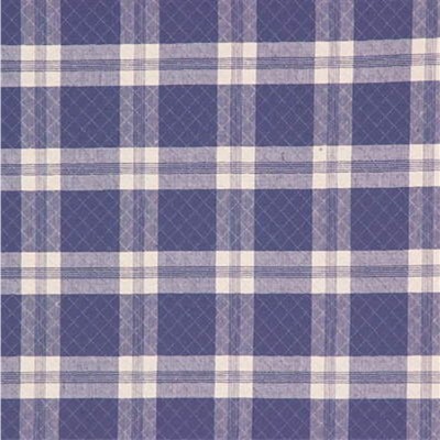Фото Ткань портьерная с рисунком - Клетка - стиль Английский - Синяя - Купить в Интернет-магазине
