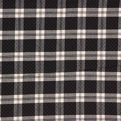 Фото Ткань портьерная с рисунком - Клетка - стиль Английский - Черная - Купить в Интернет-магазине