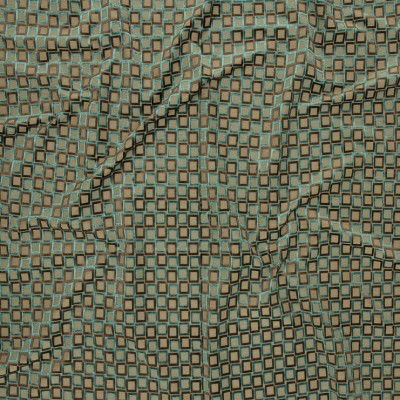 Фото Ткань портьерная с рисунком - Клетка - стиль Современный - Бирюзовая - Купить в Интернет-магазине