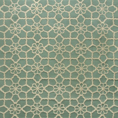 Фото Ткань портьерная с рисунком - Орнамент - стиль Современный - Бирюзовый - Купить в Интернет-магазине