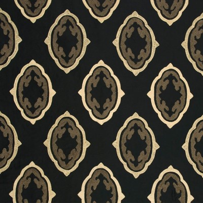 Фото Ткань портьерная с рисунком - Орнамент - стиль Европейский - Черный - Купить в Интернет-магазине