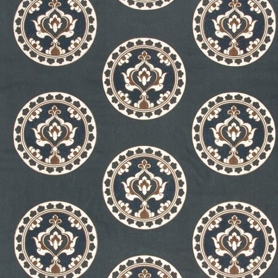 Фото Ткань портьерная с рисунком - Орнамент - стиль Европейский - Синий - Купить в Интернет-магазине