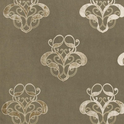Фото Ткань портьерная с рисунком - Орнамент - стиль Европейский - Коричневый - Купить в Интернет-магазине