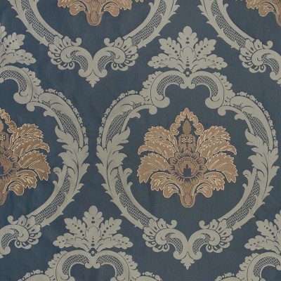Фото Ткань портьерная с рисунком - Дамаск - стиль Европейский - Синий - Купить в Интернет-магазине
