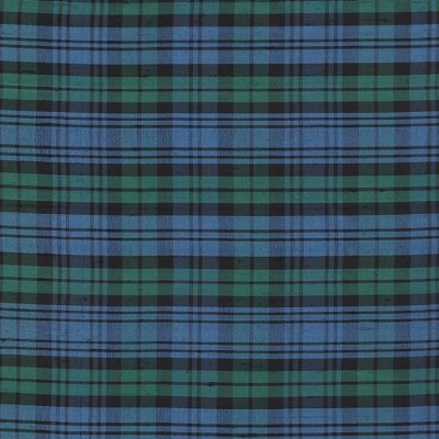 Фото Ткань портьерная с рисунком - Клетка - стиль Английский - Синяя - Купить в Интернет-магазине