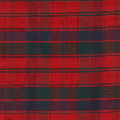 Фото Ткань портьерная с рисунком - Клетка - стиль Английский - Красная - Купить в Интернет-магазине