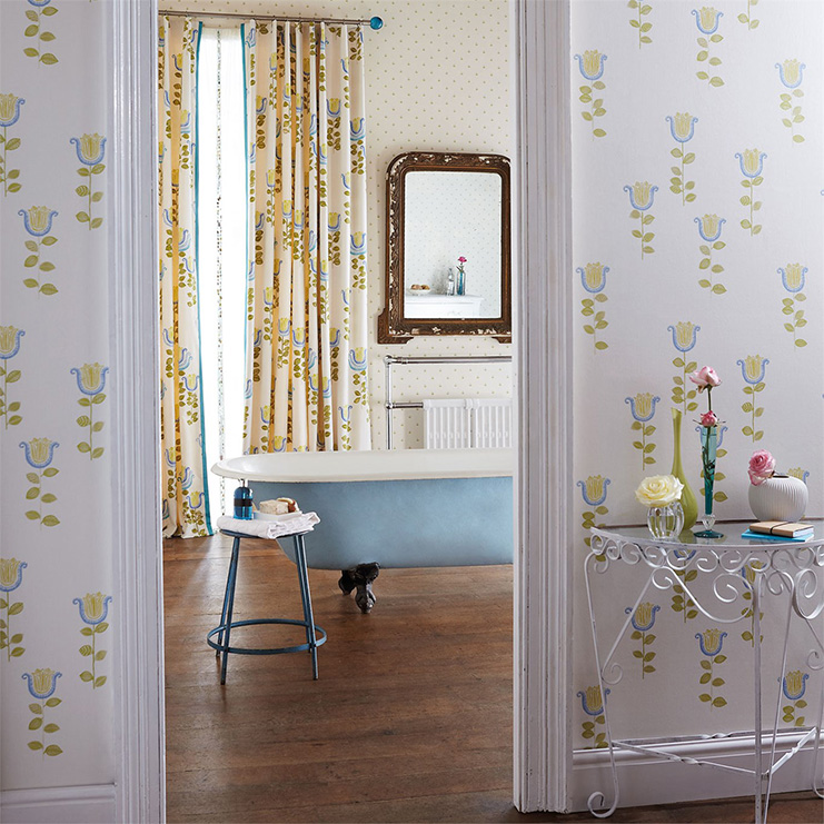 Фото Обои с рисунком - Цветы - стиль Английская классика - Серые - Купить в Интернет-магазине Фото Обои с рисунком - Цветы - стиль Английская классика - Серые - Купить в Интернет-магазине