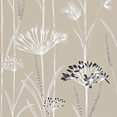 Фото Обои с рисунком - Растение - стиль Английская классика - Светло-коричневые - Купить в Интернет-магазине