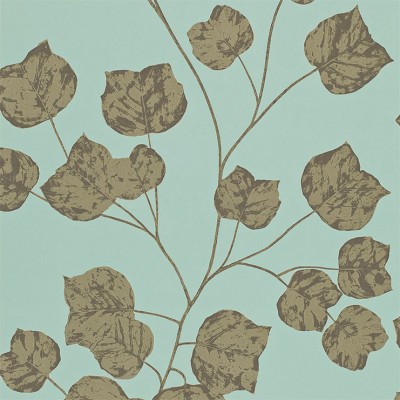 Фото Обои с рисунком - Растение - стиль Английская классика - Бирюзовые - Купить в Интернет-магазине