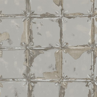 Фото Обои с рисунком - Клетка - стиль Современный - Серые - Купить в Интернет-магазине