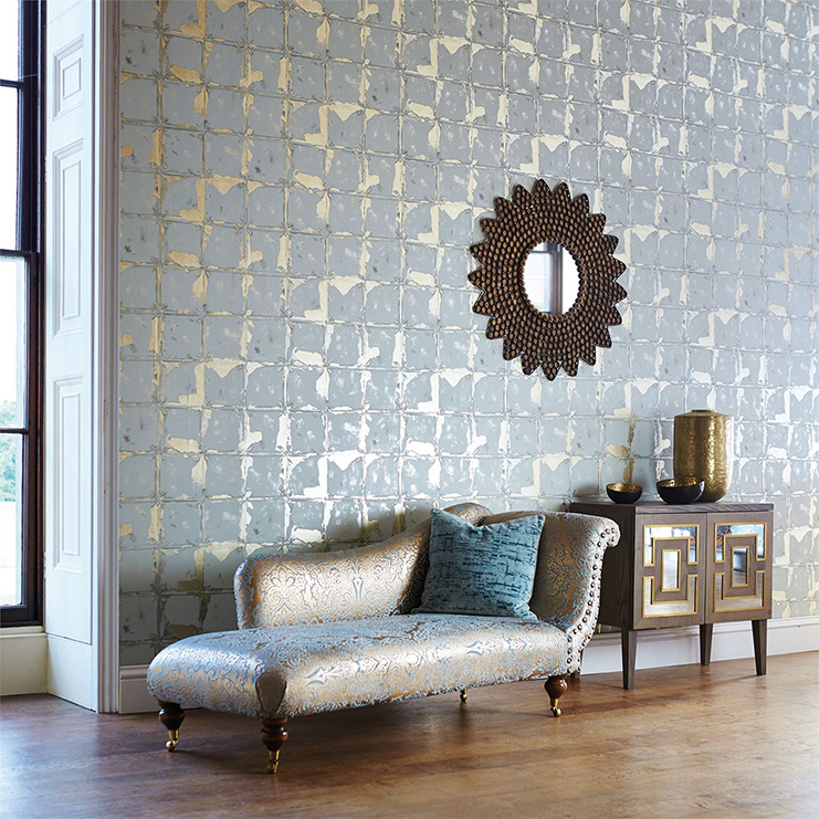 Фото Обои с рисунком - Клетка - стиль Современный - Кремовые - Купить в Интернет-магазине