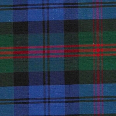 Фото Ткань портьерная с рисунком - Клетка - стиль Английский - Синяя - Купить в Интернет-магазине