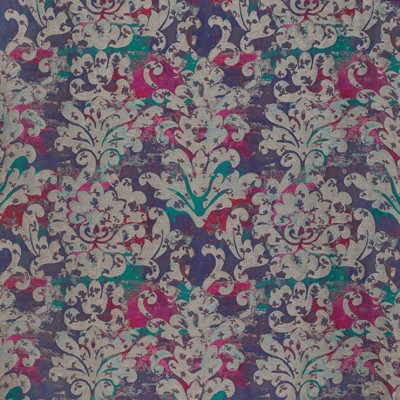 Фото Ткань портьерная с рисунком - Дамаск - стиль Современный - Синий - Купить в Интернет-магазине