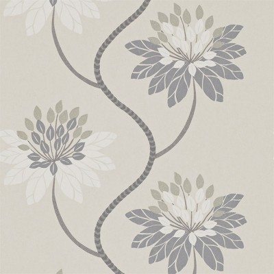 Фото Обои с рисунком - Цветы - стиль Современный - Серые - Купить в Интернет-магазине