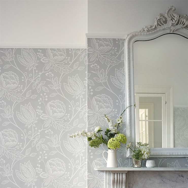 Фото Обои с рисунком - Цветы - стиль Современный - Кремовые - Купить в Интернет-магазине