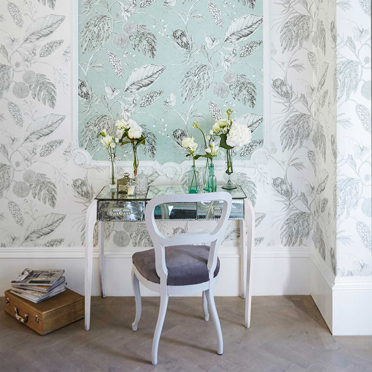 Фото Обои с рисунком - Растение - стиль Английская классика - Коричневые - Купить в Интернет-магазине