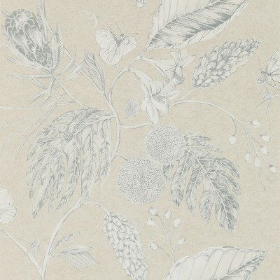 Фото Обои с рисунком - Растение - стиль Английская классика - Светло-серые - Купить в Интернет-магазине