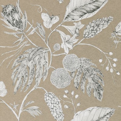 Фото Обои с рисунком - Растение - стиль Английская классика - Коричневые - Купить в Интернет-магазине