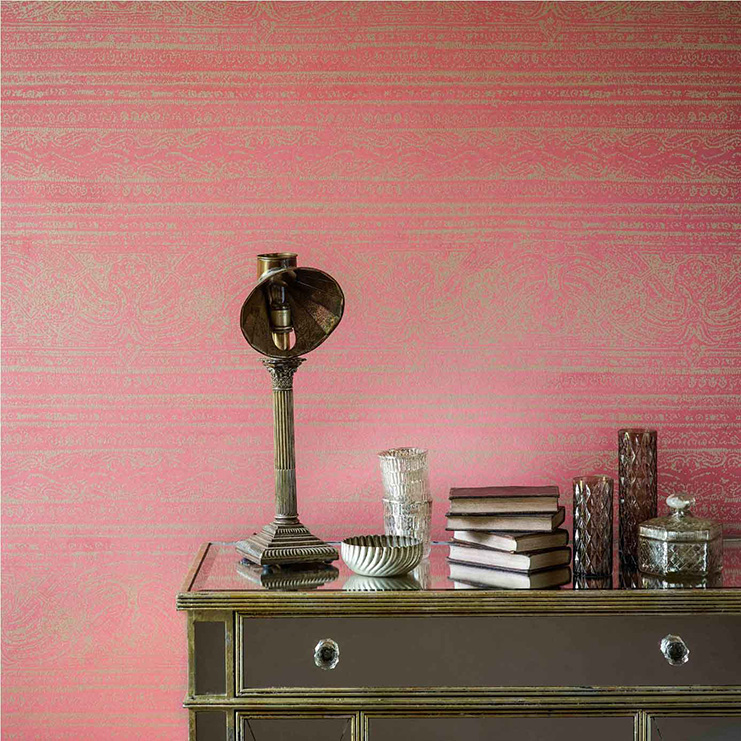 Фото Обои с рисунком - Полоски - стиль Английская классика - Розовые - Купить в Интернет-магазине Фото Обои с рисунком - Полоски - стиль Английская классика - Розовые - Купить в Интернет-магазине