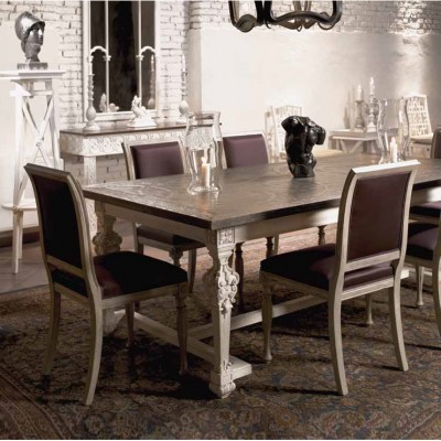 Фото Стол обеденный - стиль Французский шик - Для столовой - большие обеденные столы производства США - Chelini - Versailles - Купить в Интернет-магазине