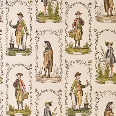 Фото Обои с рисунком - Крупный декор - стиль Английская классика - Кремовые - Купить в Интернет-магазине