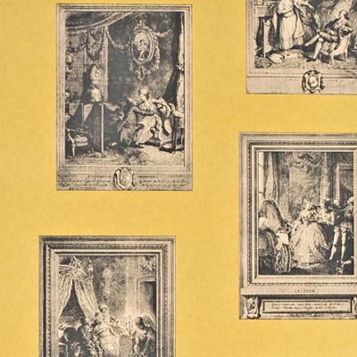 Фото Обои с рисунком - Крупный декор - стиль Английская классика - Желтые - Купить в Интернет-магазине