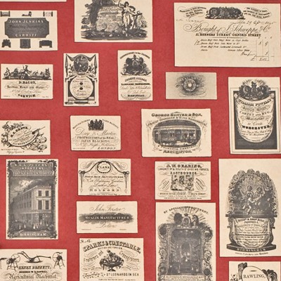 Фото Обои с рисунком - Крупный декор - стиль Английская классика - Красные - Купить в Интернет-магазине