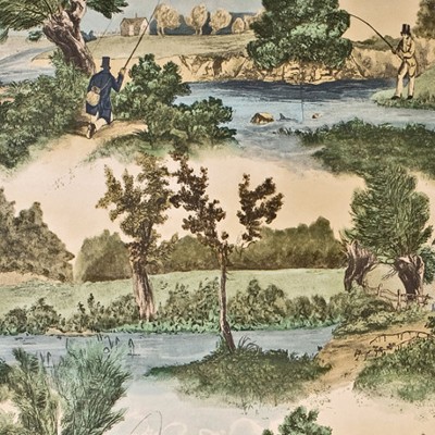 Фото Ткань портьерная с рисунком - Крупный декор - стиль Английский - Бежевый - Купить в Интернет-магазине