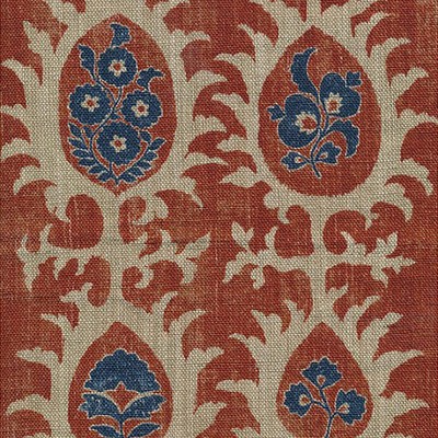 Фото Ткань портьерная с рисунком - Орнамент - стиль Английский - Красный - Купить в Интернет-магазине