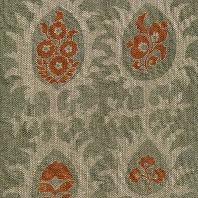 Фото Ткань портьерная с рисунком - Орнамент - стиль Английский - Зеленый - Купить в Интернет-магазине
