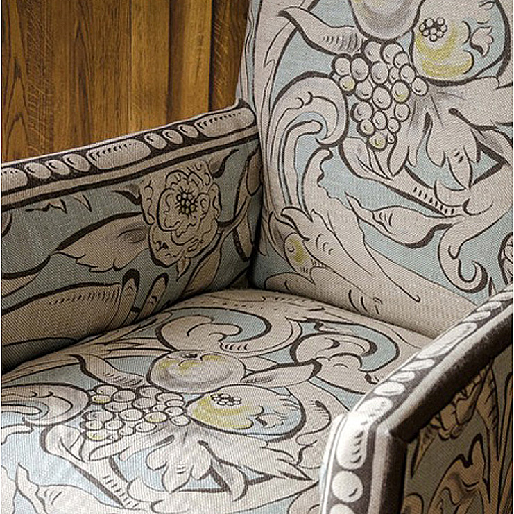 Фото Ткань портьерная с рисунком - Завиток - стиль Английский - Голуба - Купить в Интернет-магазине