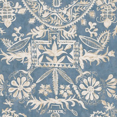 Фото Ткань портьерная с рисунком - Орнамент - стиль Английский - Синий - Купить в Интернет-магазине