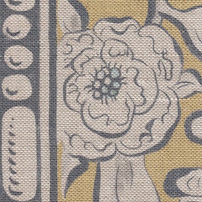 Фото Ткань портьерная с рисунком - Завиток - стиль Английский - Желтый - Купить в Интернет-магазине