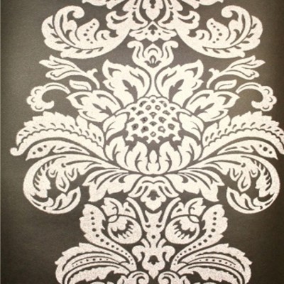 Фото Обои с рисунком - Дамаск - стиль Английская классика - Черные - Купить в Интернет-магазине