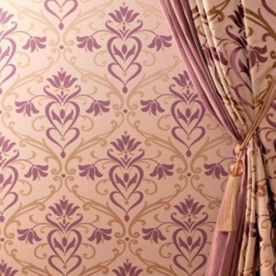 Фото Обои с рисунком - Дамаск - стиль Английская классика - Розовые - Купить в Интернет-магазине