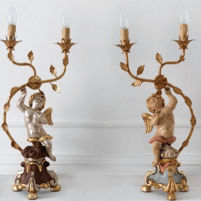 Фото Настольная лампа - стиль Европейская классика - Деревянная - Купить в Интернет-магазине