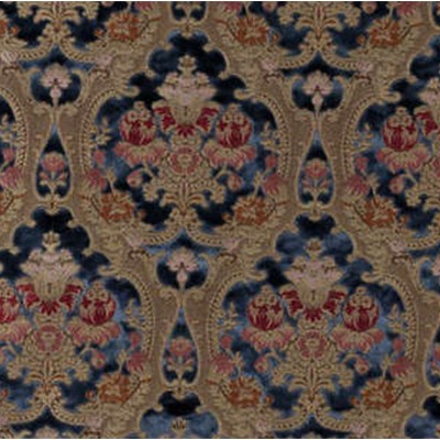 Фото Ткань портьерная с рисунком - Дамаск - стиль Европейский - Синий - Купить в Интернет-магазине