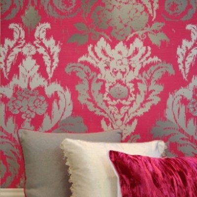 Фото Обои с рисунком - Дамаск - стиль Английская классика - Розовые - Купить в Интернет-магазине