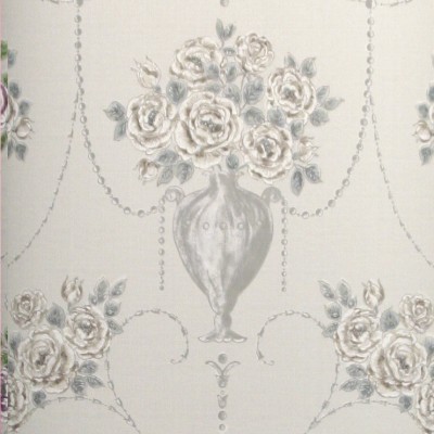 Фото Обои с рисунком - Цветы - стиль Английская классика - Светло-серые - Купить в Интернет-магазине
