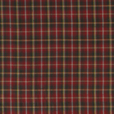Фото Ткань портьерная с рисунком - Клетка - стиль Английский - Красная - Купить в Интернет-магазине